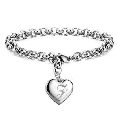 925 Sterling Silver Letter Charm Bracelet