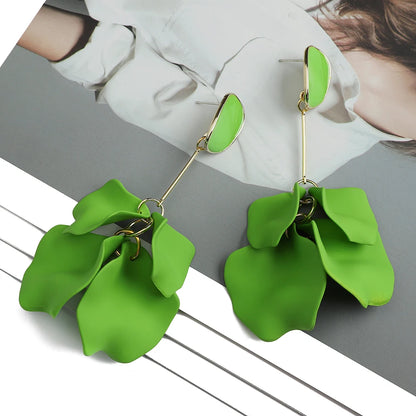 Romantic Petal Drop Earrings – Acrylic Flower Dangles