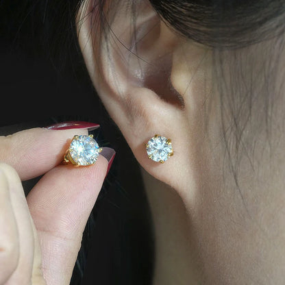 18K Gold Plated /  925 Sterling Silver Moissanite Stud Earrings