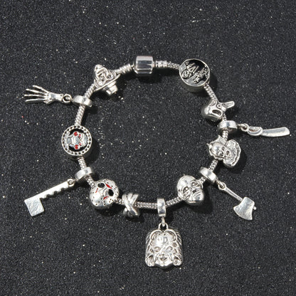 Horror Movie Charms Bracelet – Jason, Pennywise, Jigsaw & Ghostface