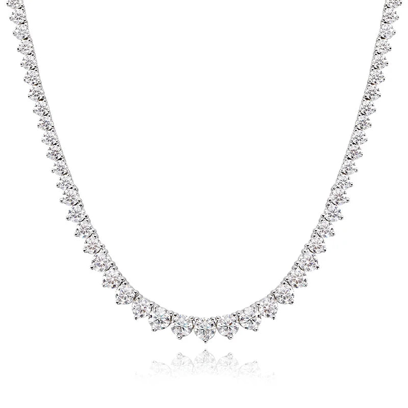 D-VVS1 Moissanite Tennis Necklace – 925 Sterling Silver