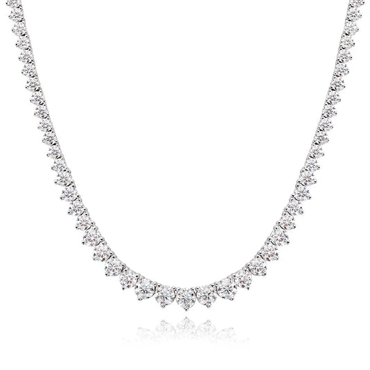D-VVS1 Moissanite Tennis Necklace – 925 Sterling Silver