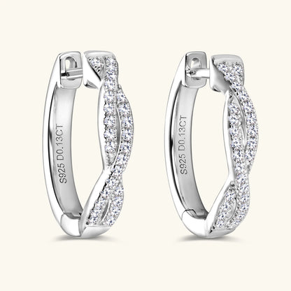 925 Sterling Silver / 14K Gold Plated Moissanite Hoop Earrings