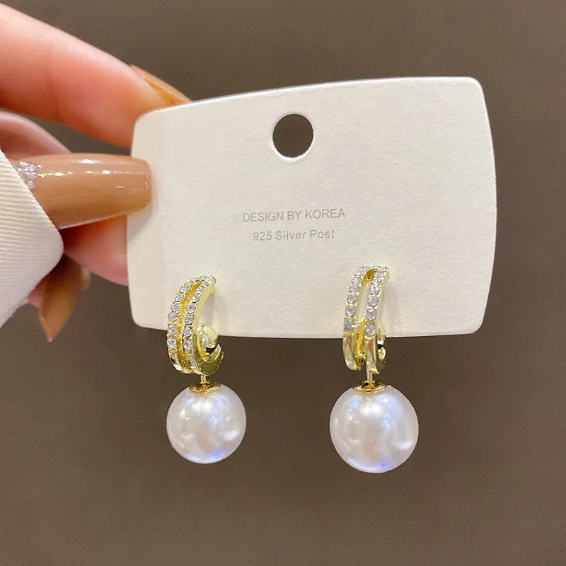 French Pearl Drop Earrings – Simulated Pearl Timeless Classics