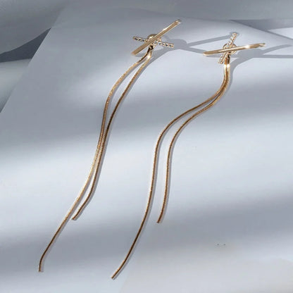 Vintage Wave Tassel Threader Earrings