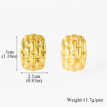 Vintage Multi-Shaped Gold Twist Hoop Earrings