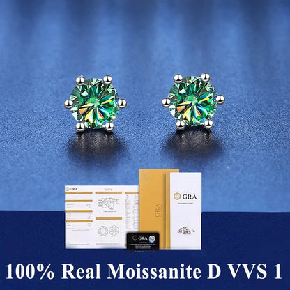 Classic 6-Prong Moissanite Stud Earrings