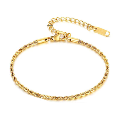 Thin Link Stainless Steel 18K Gold Plated Bracelet