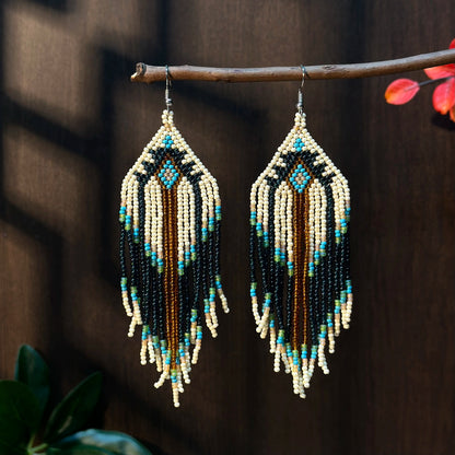 Bohemian Beaded Tassel Earrings – Lightweight Colorful Dangle Drops