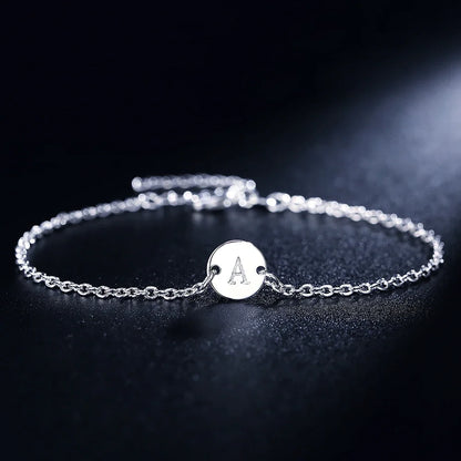 Initial Letter Chain Bracelet for Women