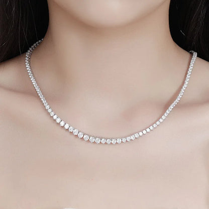 4-Prong Moissanite Tennis Necklace – 925 Sterling Silver