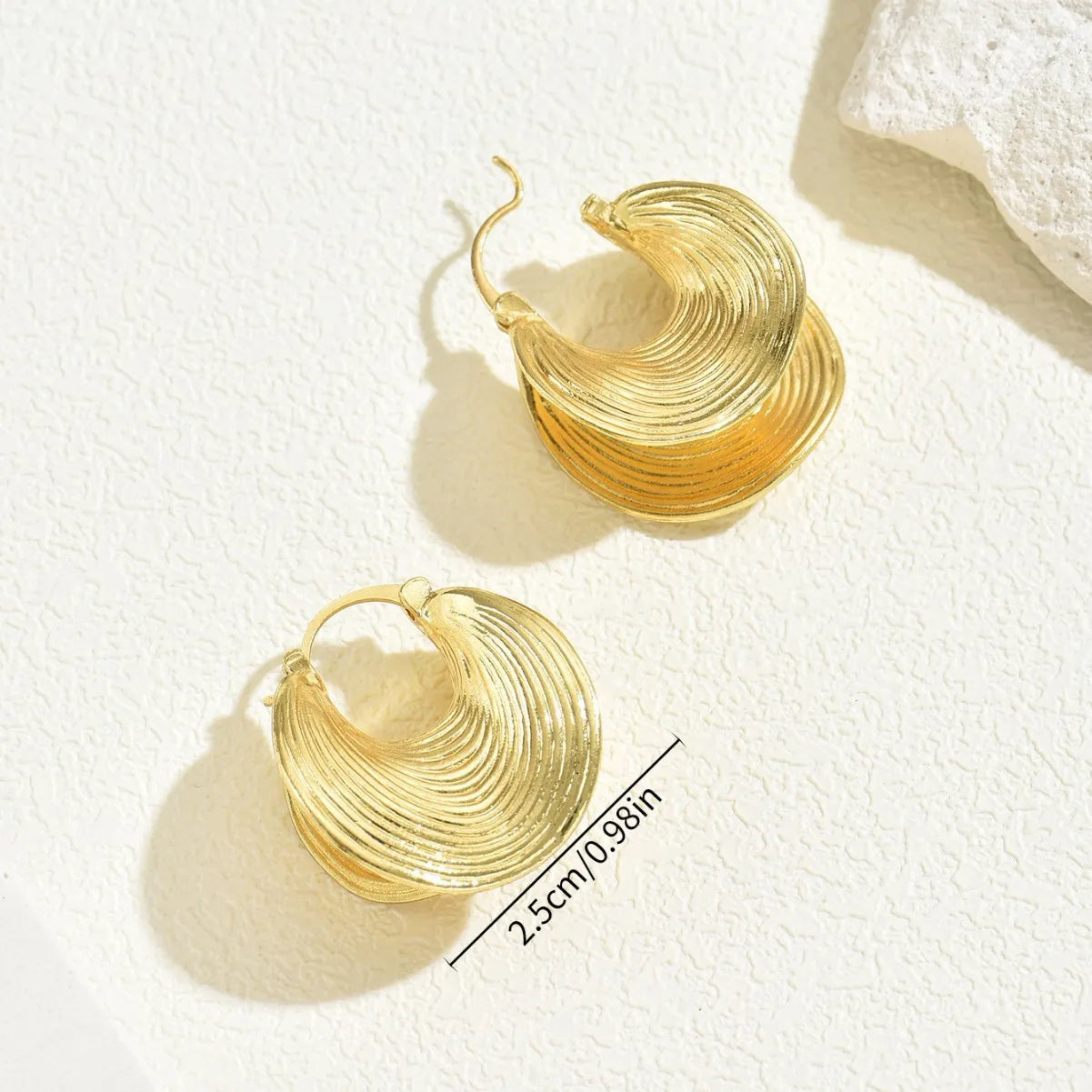 Geometric Striped Drop Earrings