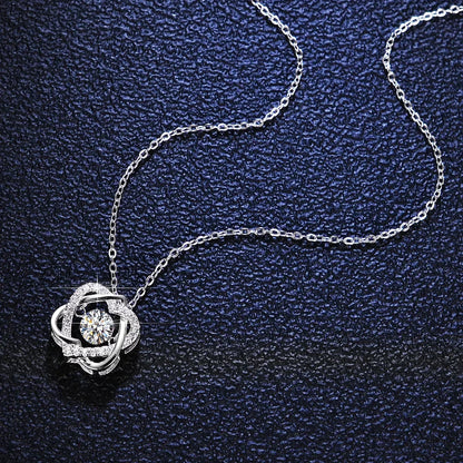 Moissanite Crossed Heart Pendant Necklace – Flipped Design