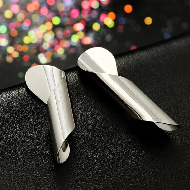 Eccentric Multi-Shaped Metal Dangle Earrings