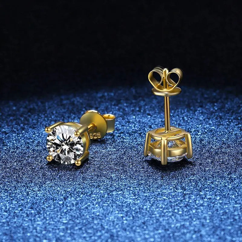 18K Gold Plated /  925 Sterling Silver Moissanite Stud Earrings