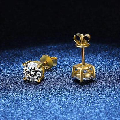 18K Gold Plated /  925 Sterling Silver Moissanite Stud Earrings