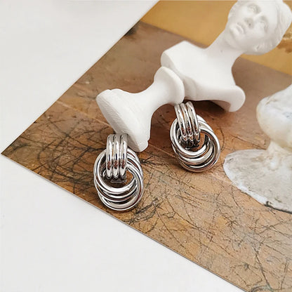 Triple-Layer Knot Stud Earrings