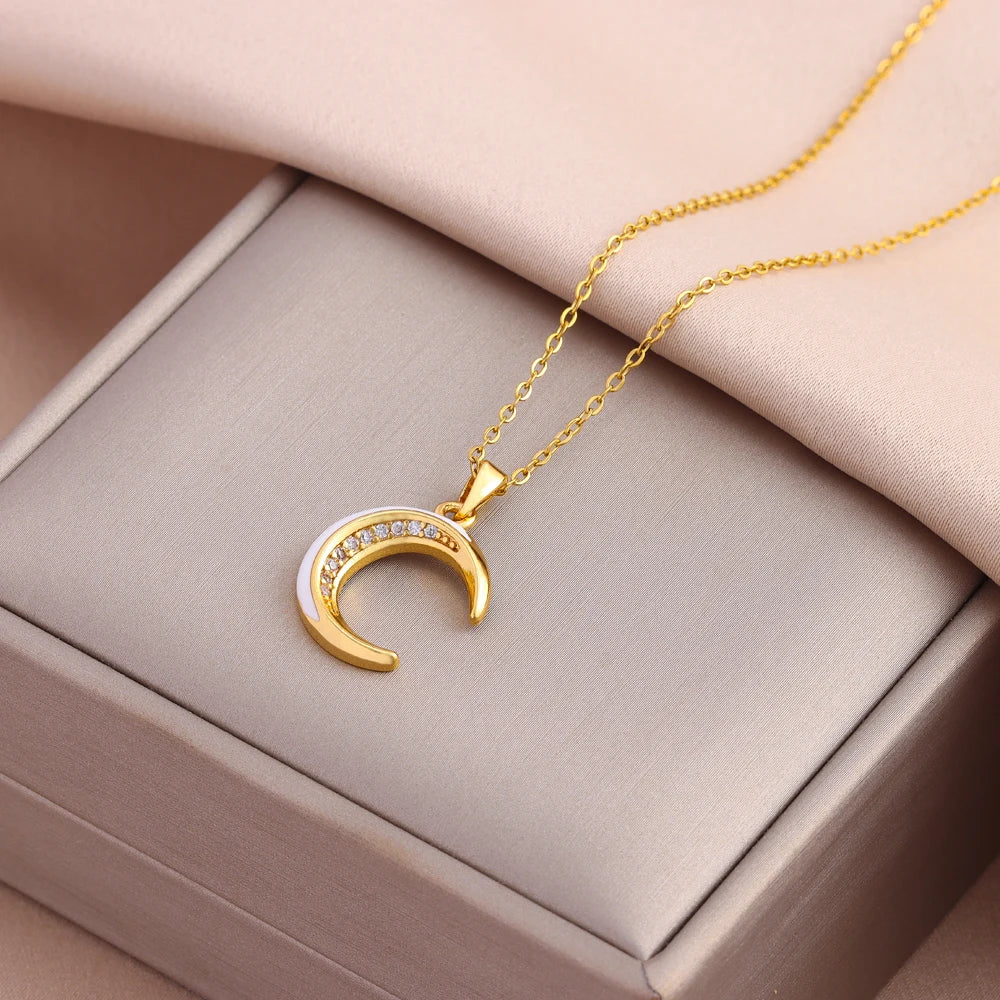 Crescent Moon Pendant Necklace
