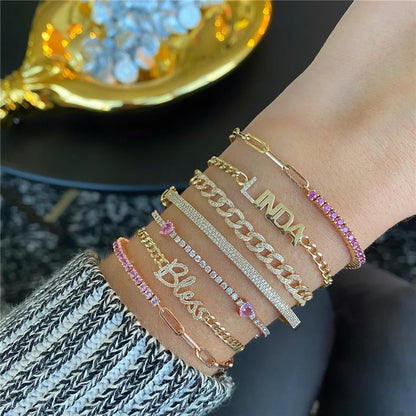 Luxury Cubic Zirconia Tennis Bracelet – Gold, Rose Gold & Silver