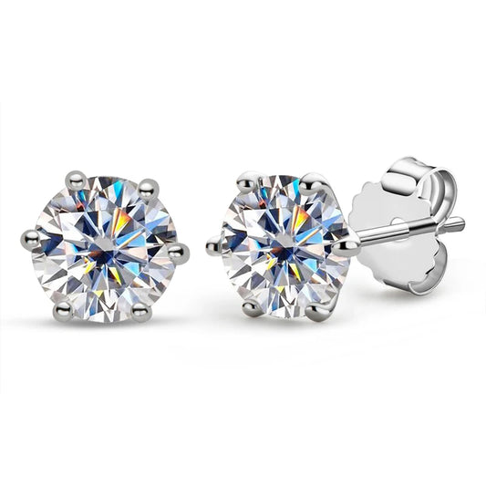Round Moissanite Stud Earrings