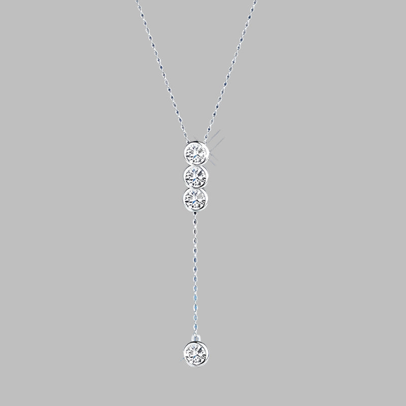 Round Moissanite Pendant Necklace – 925 Sterling Silver