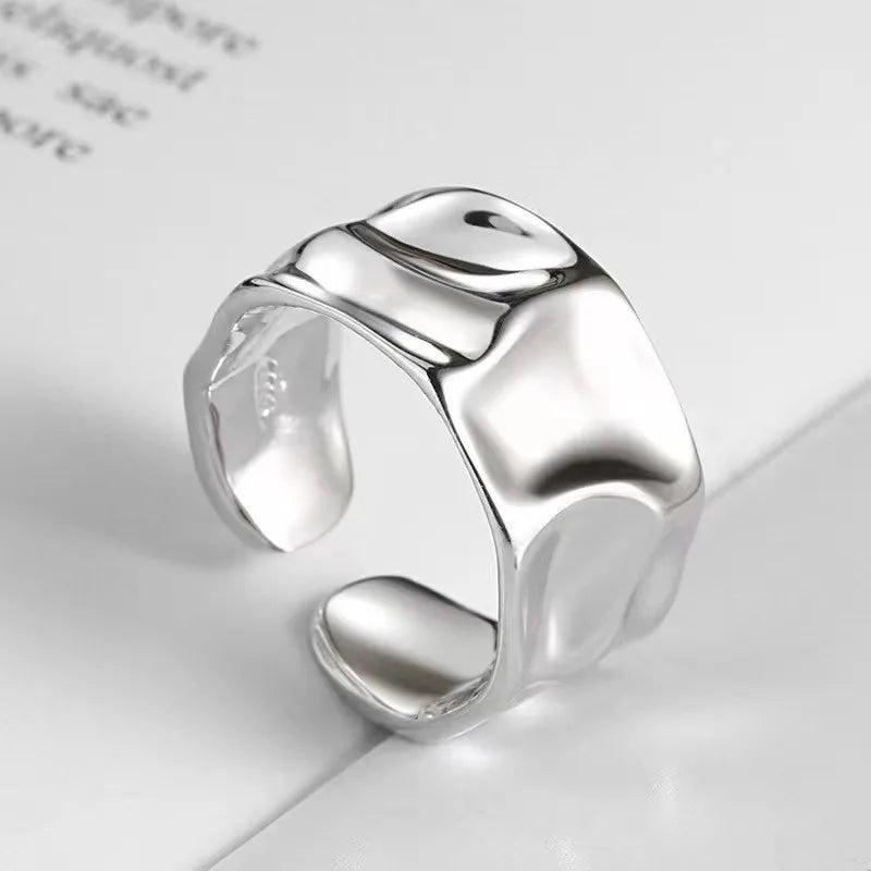 Open Rings Set Eccentric Chunky Geometric Ring