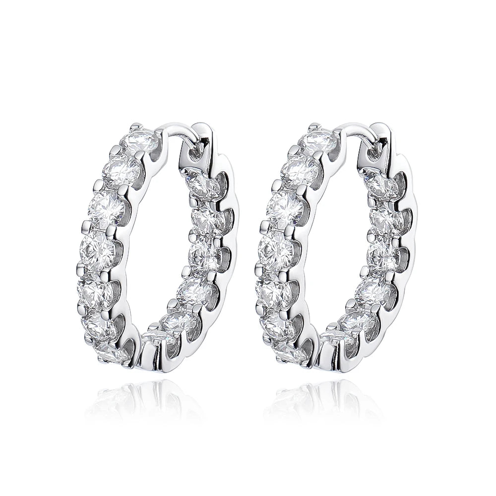 Moissanite-Studded Hoop Earrings