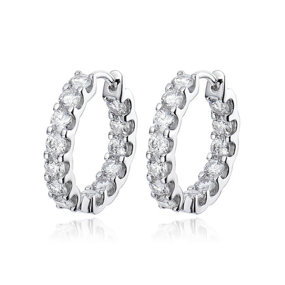 Moissanite-Studded Hoop Earrings
