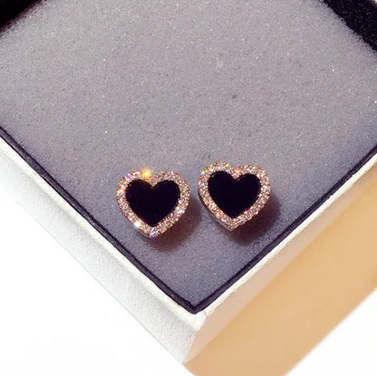 Shiny Rhinestone Frame Zircon Stud Earrings