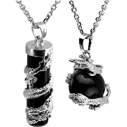 Black Onyx Runes Necklace