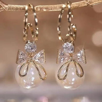 Bohemian Pearl & Rhinestone Stud Earrings
