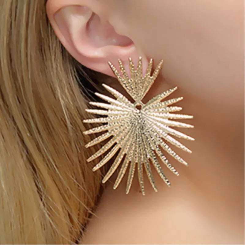 Eccentric Multi-Shaped Metal Dangle Earrings