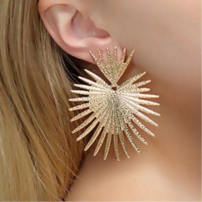 Eccentric Multi-Shaped Metal Dangle Earrings