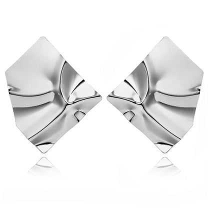 Eccentric Multi-Shaped Metal Dangle Earrings