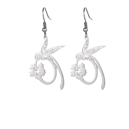 Hummingbird Jewelry Set – Gold/Silver Earrings & Necklace