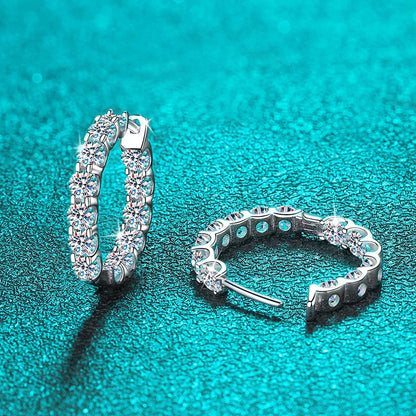 Moissanite-Studded Hoop Earrings