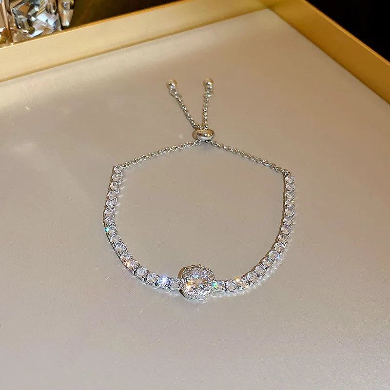 Luxury Cubic Zirconia Tennis Bracelet – Gold, Rose Gold & Silver