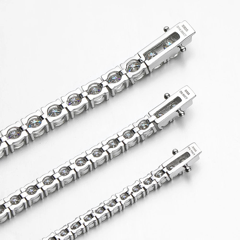 D-VVS1 Moissanite Tennis Bracelet – 925 Sterling Silver