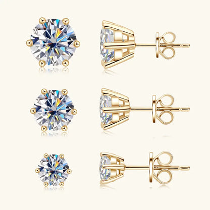 18K Gold Plated /  925 Sterling Silver Moissanite Stud Earrings