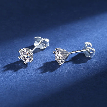 Round Moissanite Stud Earrings