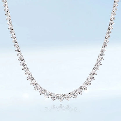 4-Prong Moissanite Tennis Necklace – 925 Sterling Silver