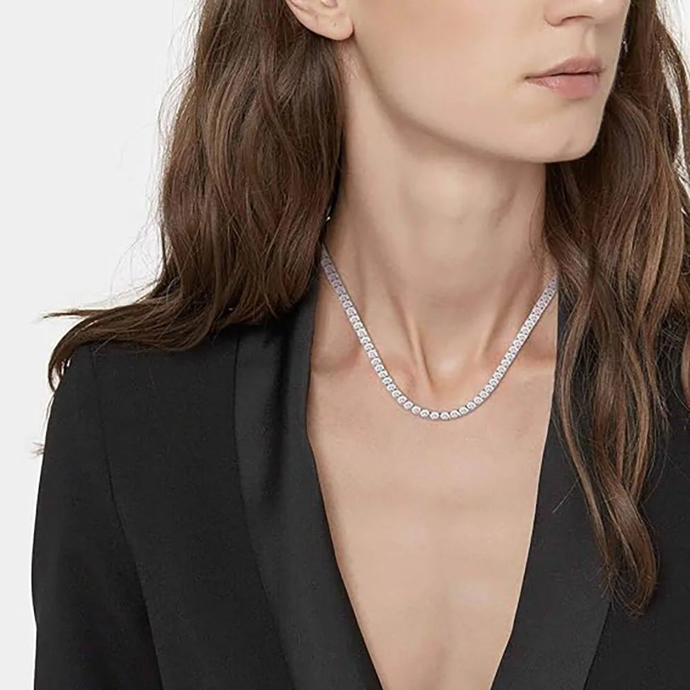 Tennis Chain Necklace – Round Cut