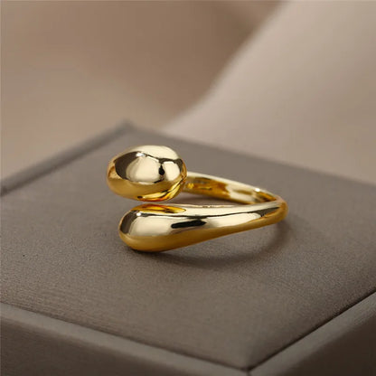 Open Rings Set Eccentric Chunky Geometric Ring