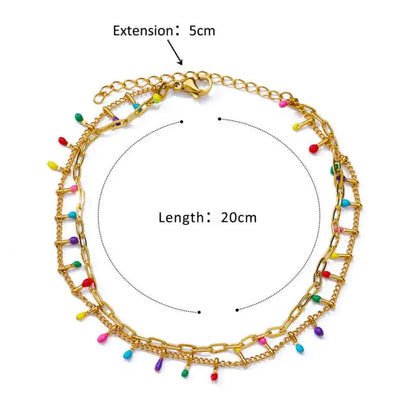 Gold Stainless Steel Imitation Pearl Anklet – Summer Beach Jewelry