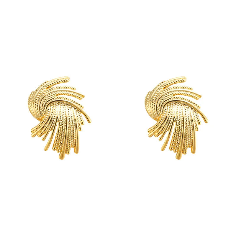 Gold-Tone Weaving Stud Earrings