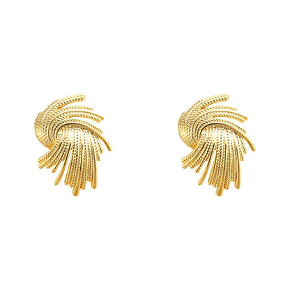 Gold-Tone Weaving Stud Earrings