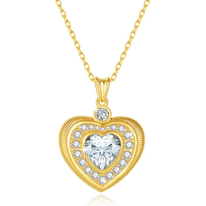 Moissanite Heart Pendant Necklace
