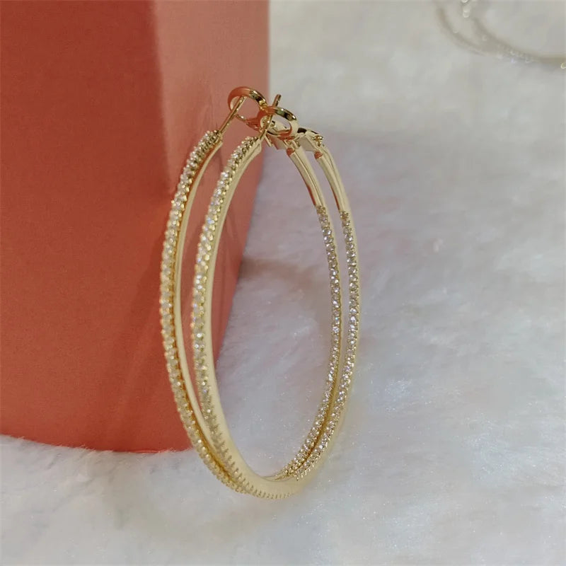 Silver/Gold Plated Cuff Hoop Earrings