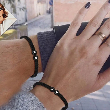 26 Letters Initial Heart Braided Bracelet