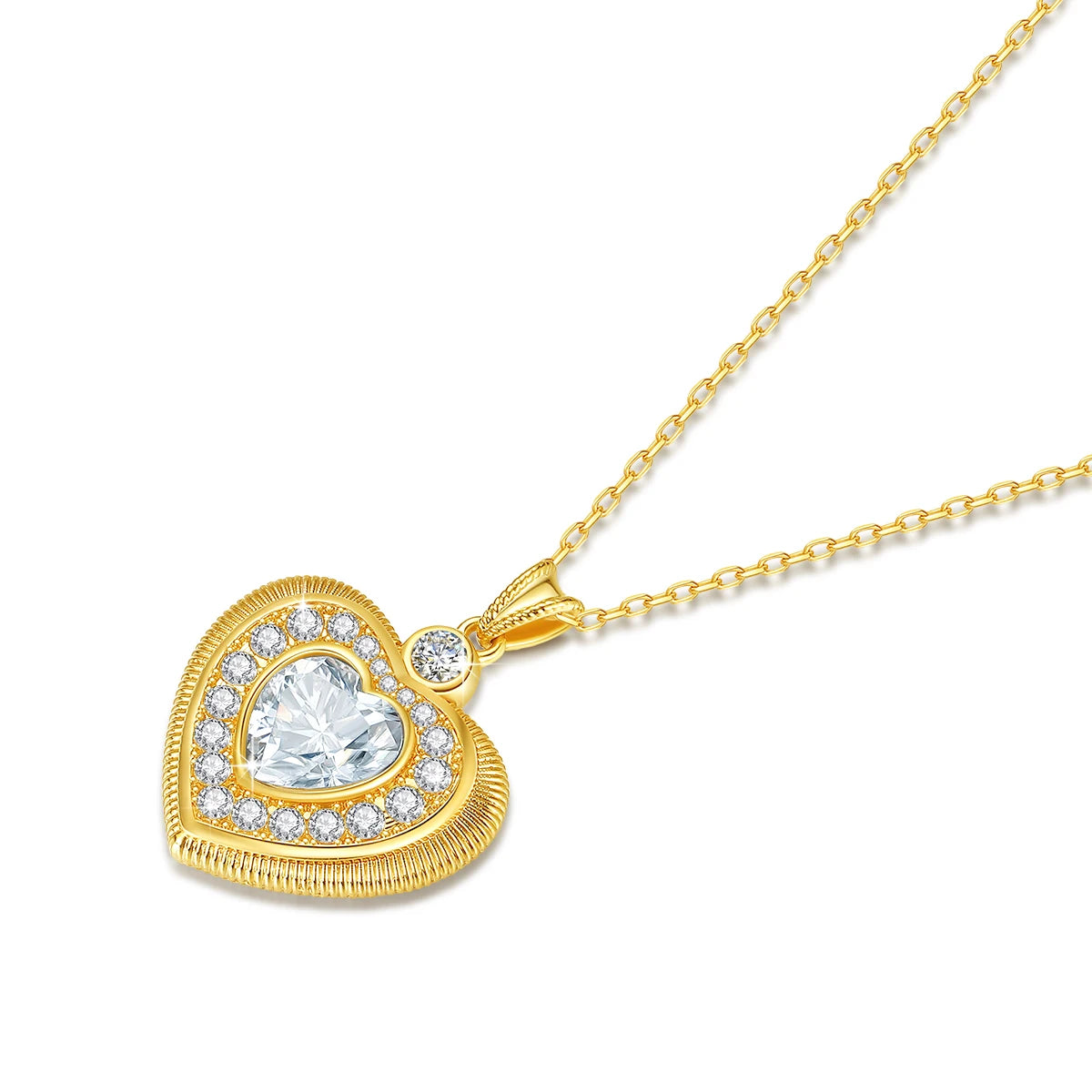 Moissanite Heart Pendant Necklace